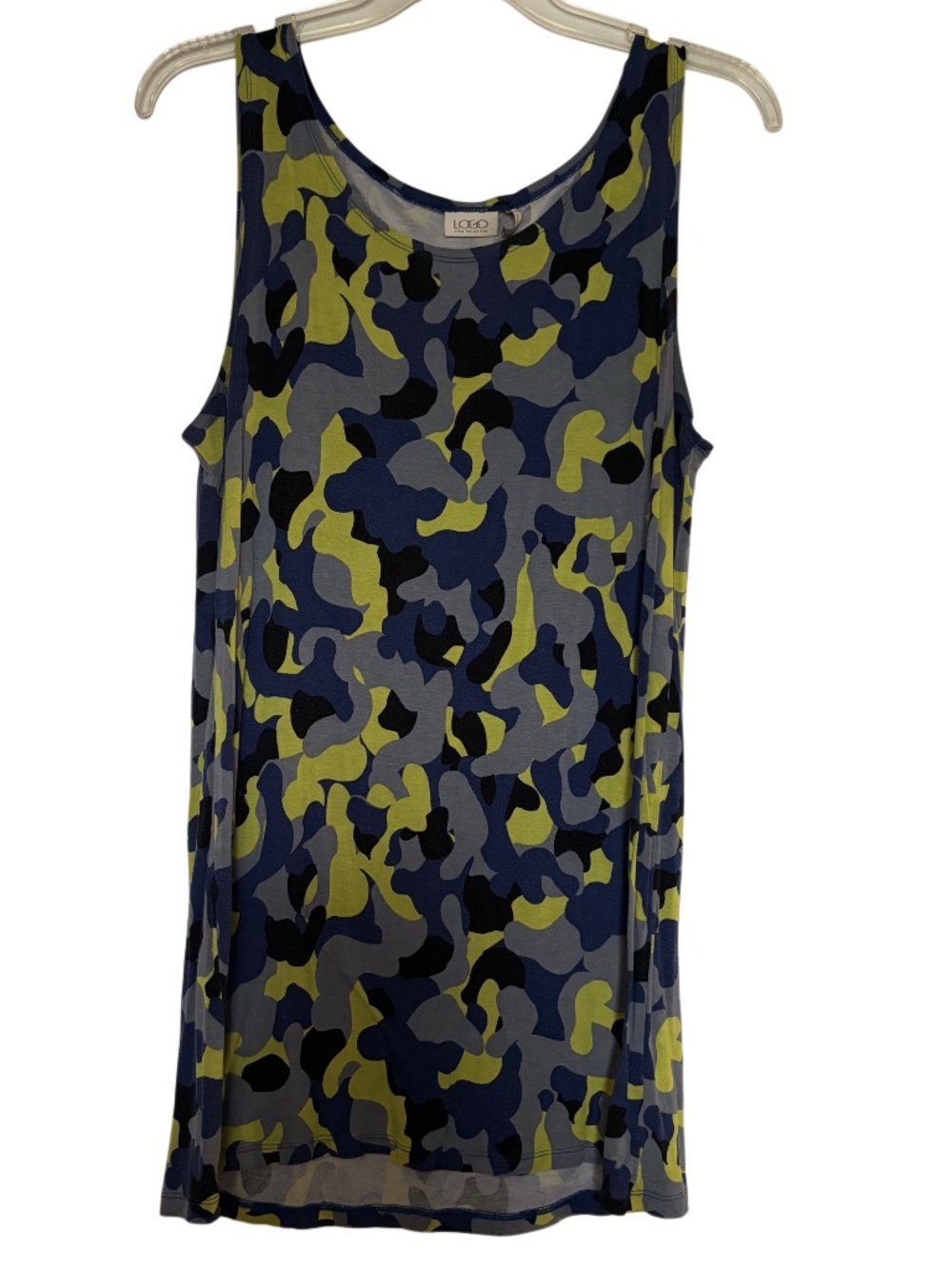 Women’s LOGO Lori Goldstein Camo Print Tunic Tank Top Sz LG